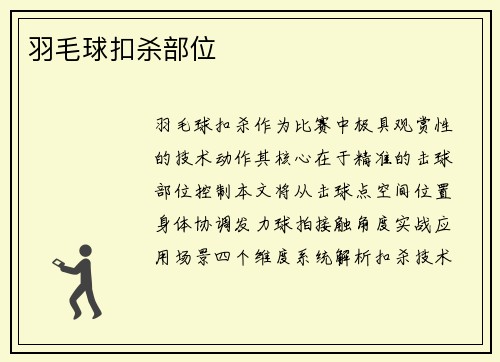 羽毛球扣杀部位